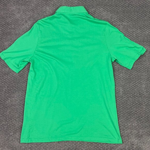Criquet Players Polo Shirt Mens Medium Green Shamrock Pocket 4 Btn Golf Preppy - Picture 4 of 10